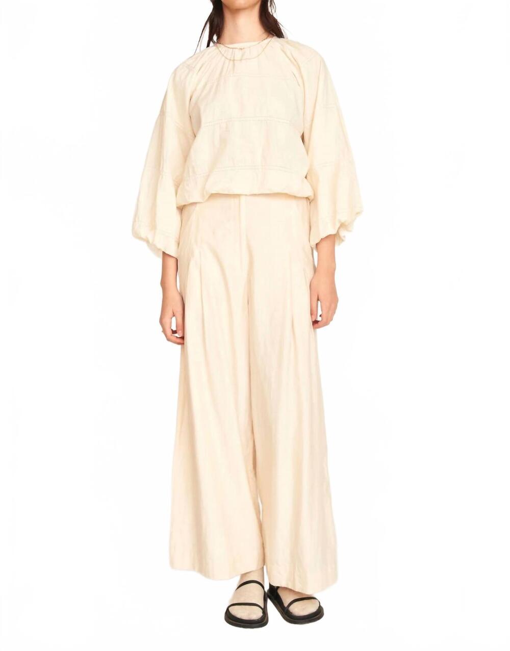 NEW MIRTH andaman cotton bubble top in cream